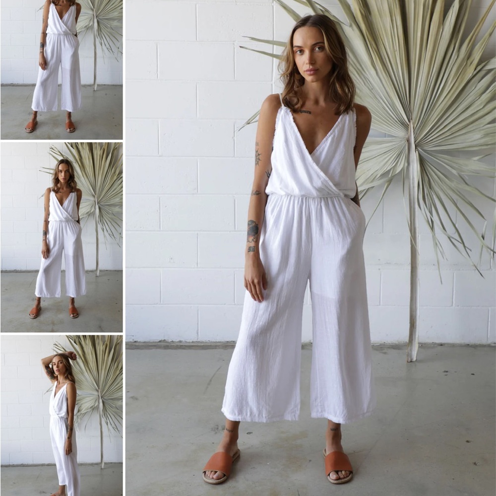 CITIZEN NOMADE SoHo Jumpsuit Crossover In Cream Bohemian Style Size Medium